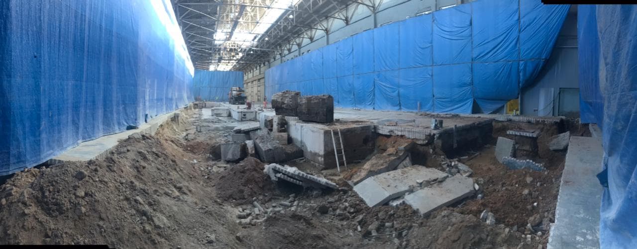 non-percussive concrete cutting removal wire saw live site