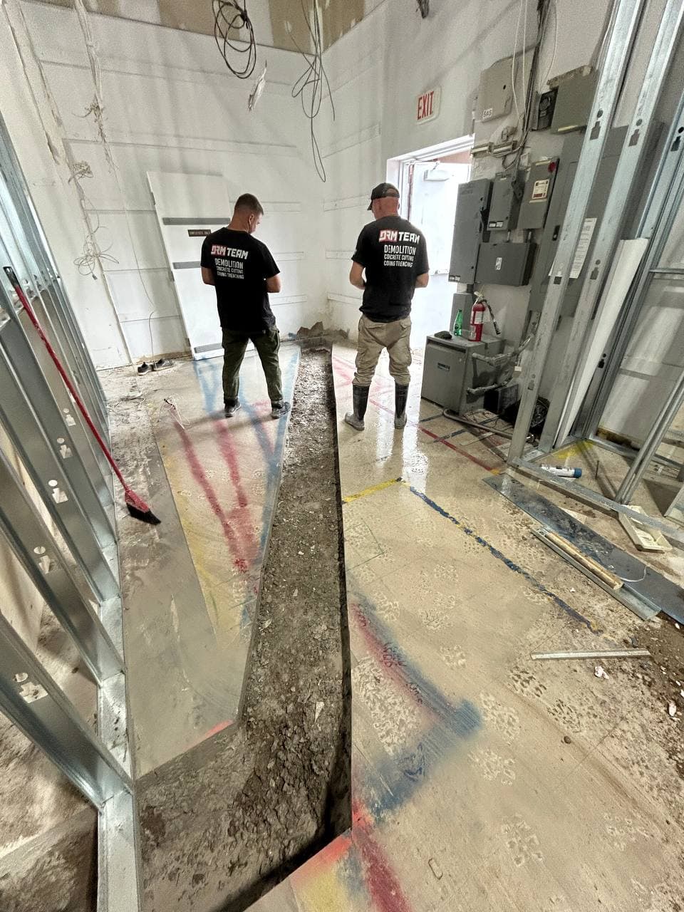 trenching concrete slab